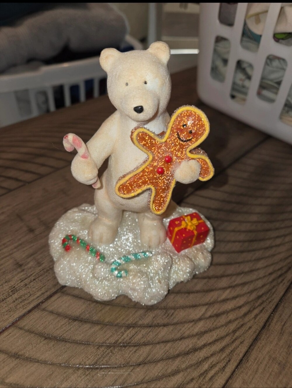 Russ Berrie Snowy Days Polar Bear Christmas Figurine #21331 Gingerbread